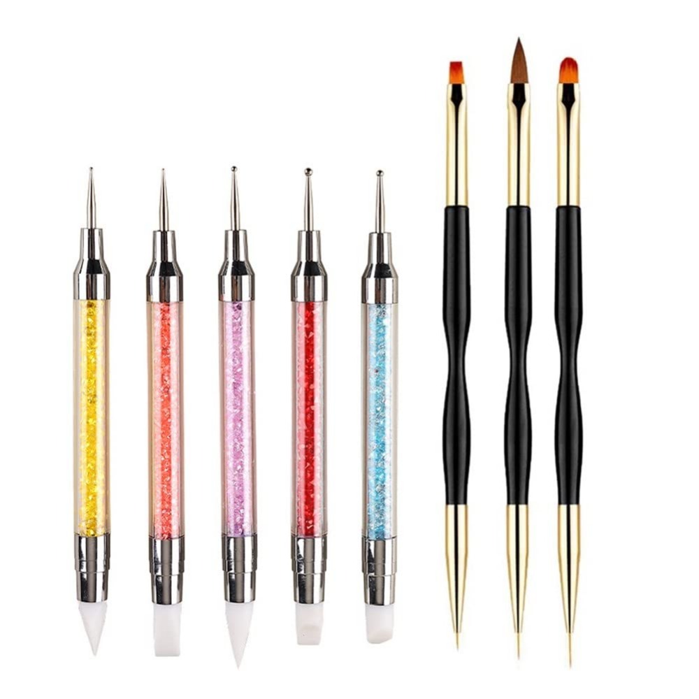 Nail Art Painting - 5 stuks dubbelzijdige nagelkunst sculptuurpennen met