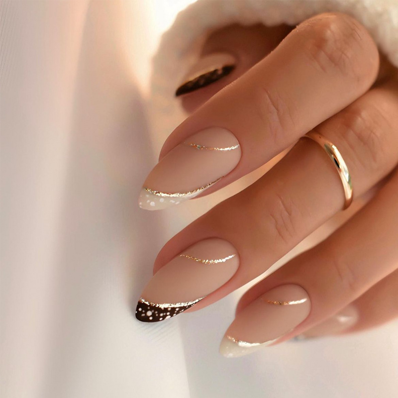Nail Art French Nails - 24-delige draagbare nagels in Franse stijl,