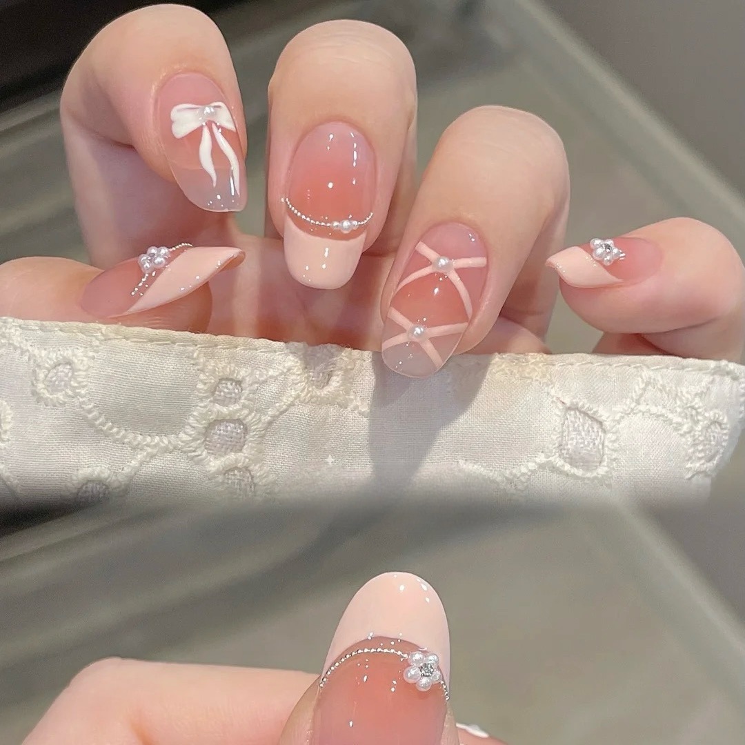 10 stuks wit Frans roze hart d - Nail Art French Nails recensie en prijs