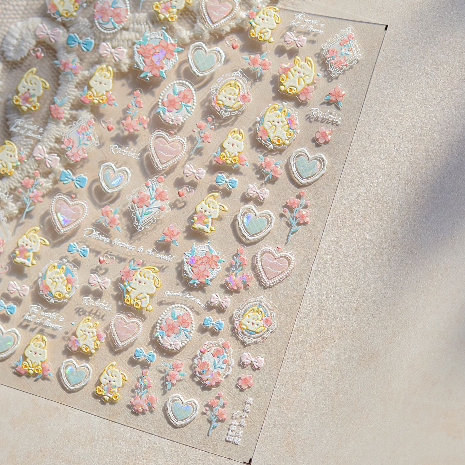 5D schattig konijn liefde hart - Nail Art Zelda recensie en prijs
