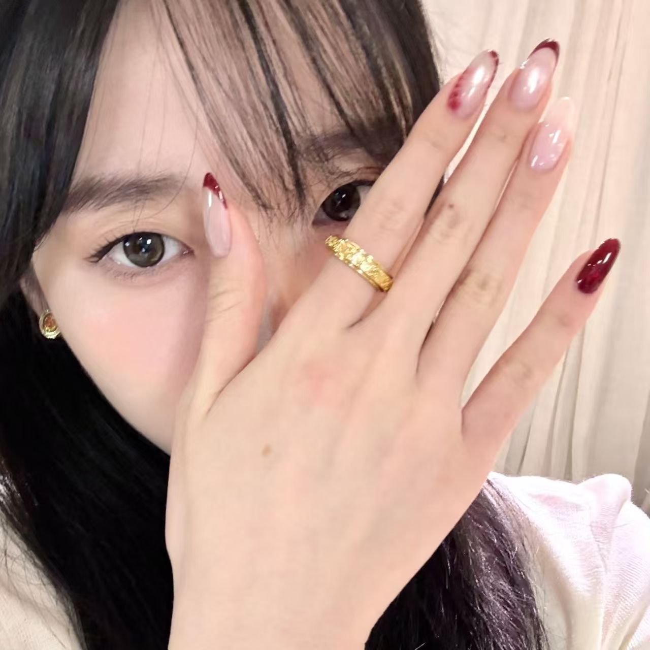 10 stuks handgemaakte ovale pe - Nail Art Red Wine Cat Eye recensie en prijs