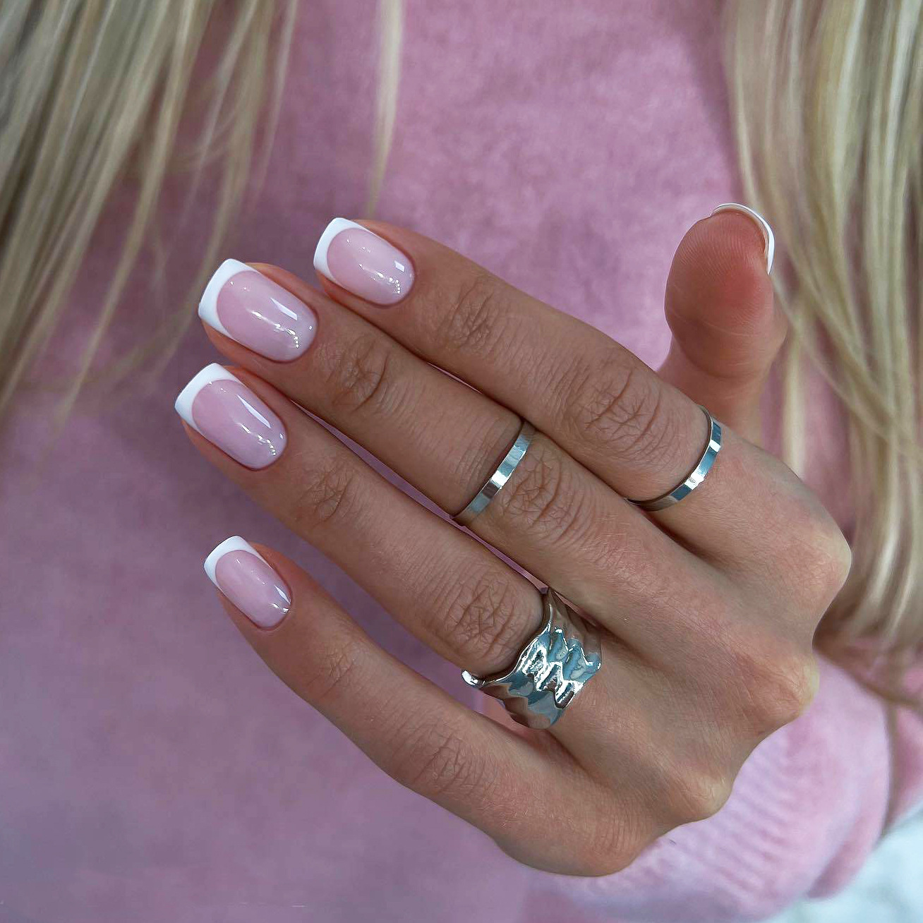 24 stuks kort vierkant handgem - Nail Art French Nails recensie en prijs