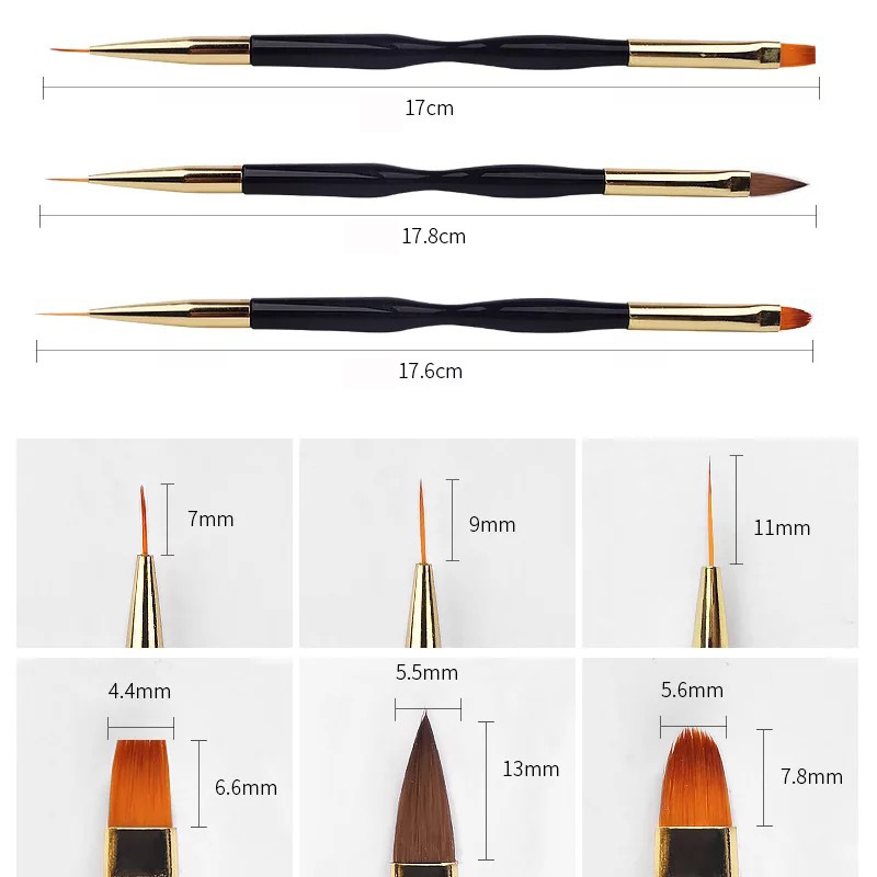 3 Stuks Manicure Borstels Dual - Nail Art Painting recensie en prijs
