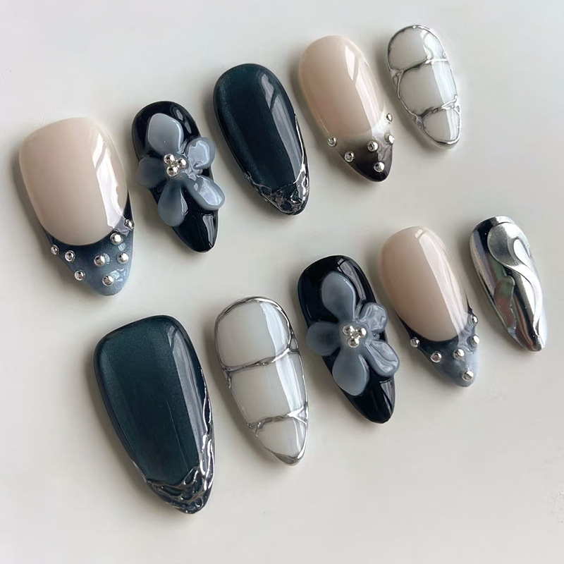 24 stuks Bloem Lange Amandelvo - Nail Art French Nails recensie en prijs