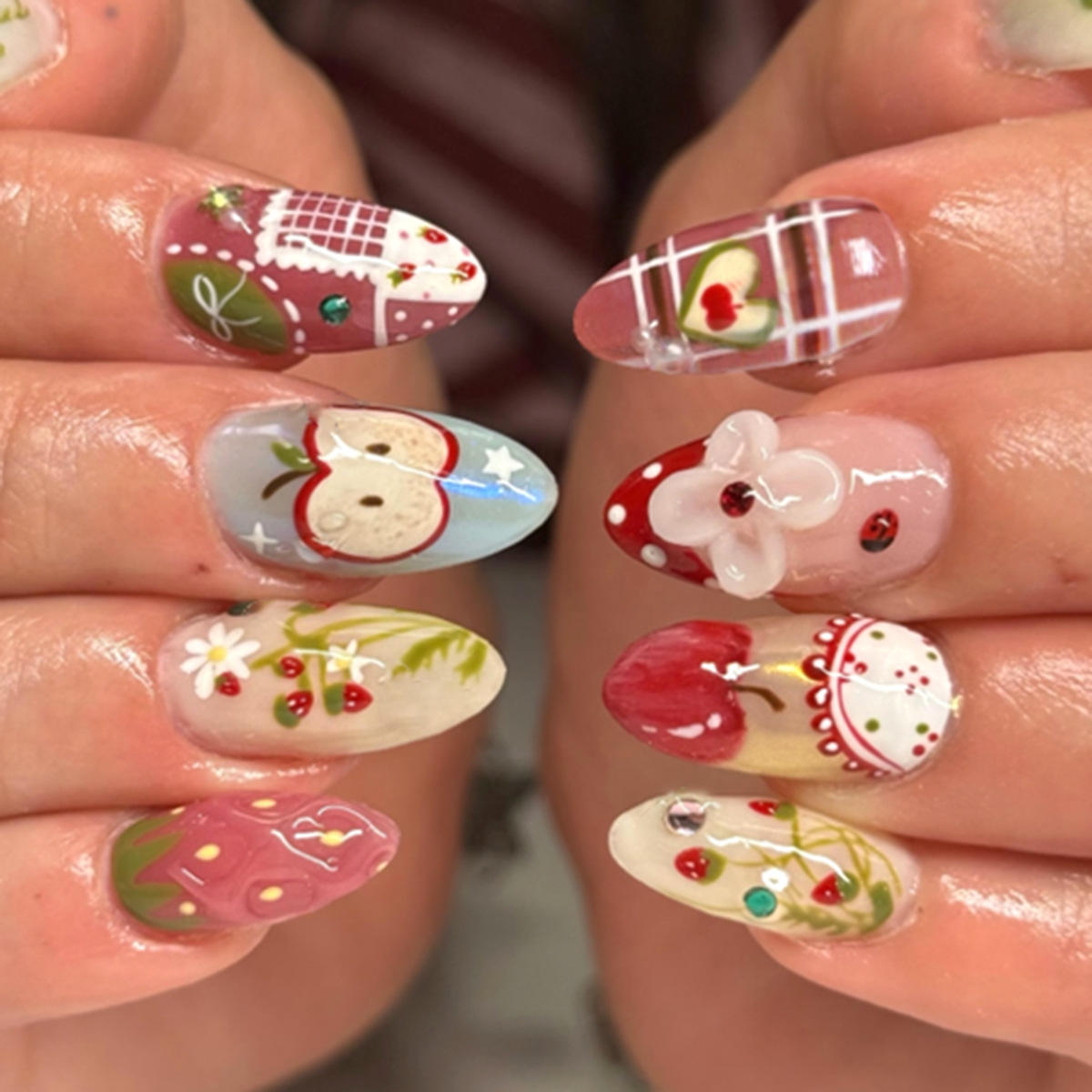 24 stuks Bloem Lange Amandelvo - Nail Art French Nails recensie en prijs