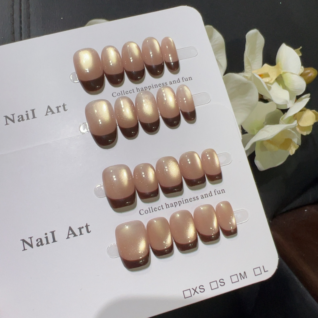 10 stuks korte Franse pers op  - Nail Art Red Wine Cat Eye recensie en prijs