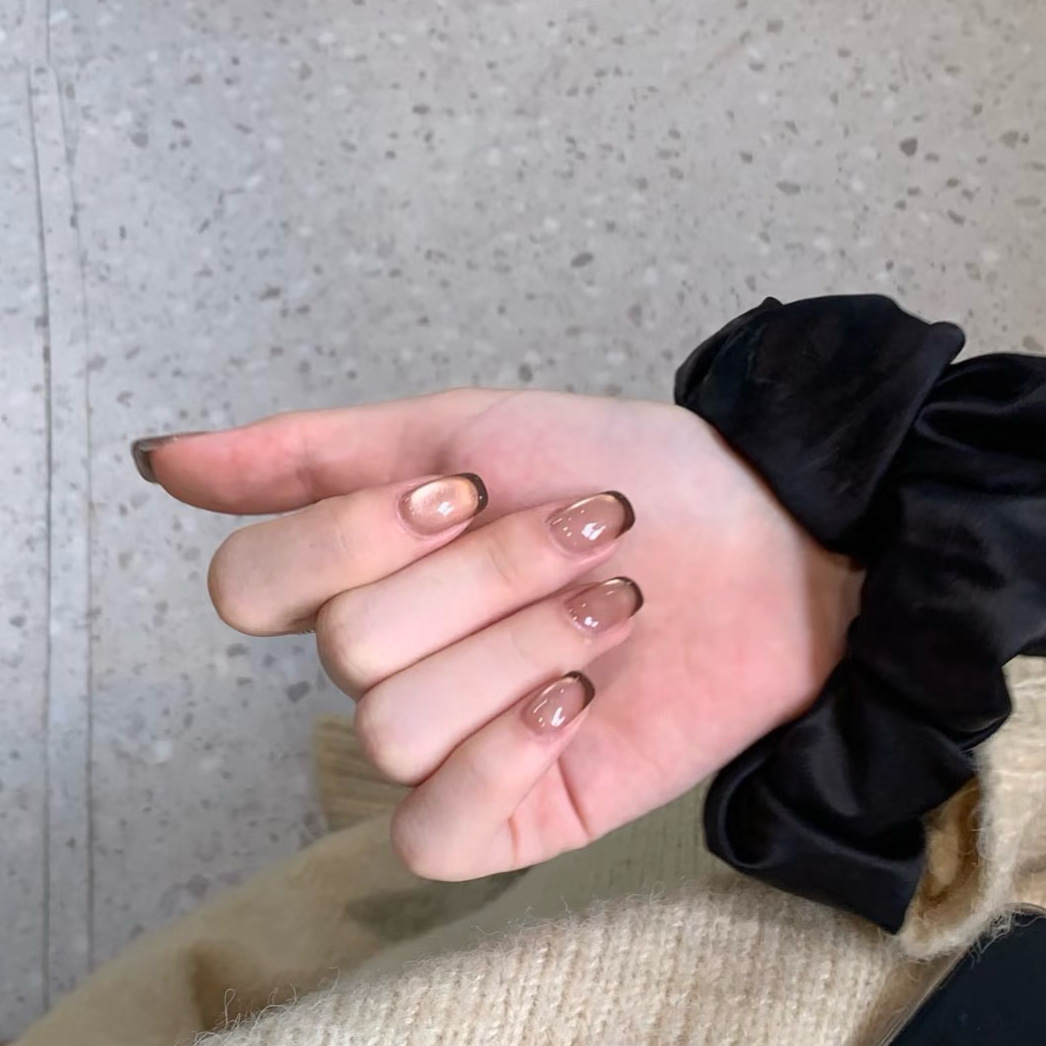 10 stuks korte Franse pers op  - Nail Art Red Wine Cat Eye recensie en prijs