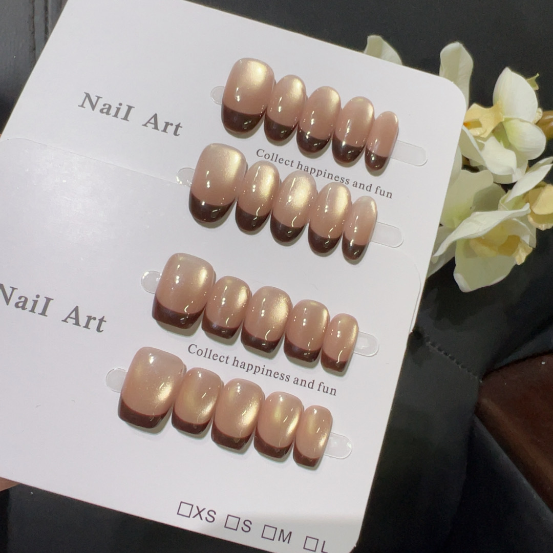10 stuks korte Franse pers op  - Nail Art Red Wine Cat Eye recensie en prijs
