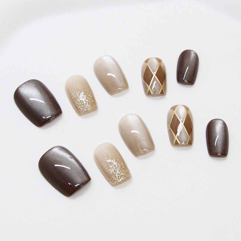10 stuks vrouwen wijnrood hand - Nail Art Red Wine Cat Eye recensie en prijs