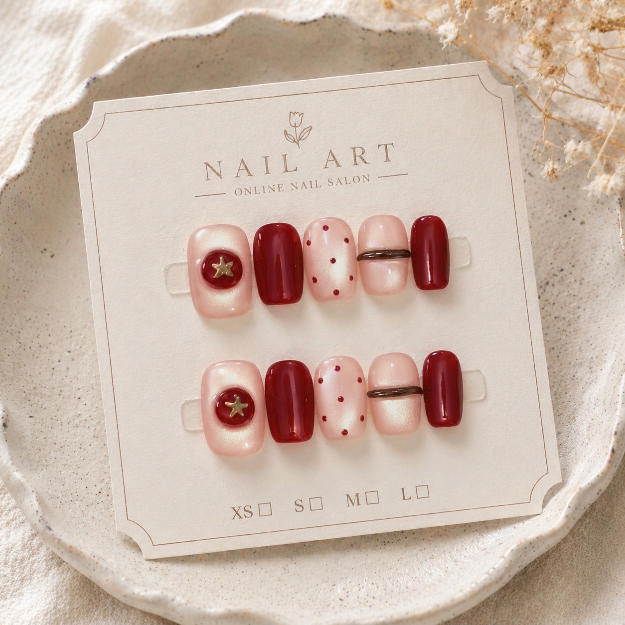 10 stuks Nude Parel Cat Eye Wi - Nail Art Red Wine Cat Eye recensie en prijs